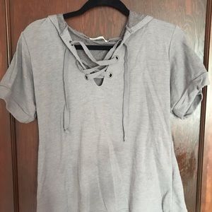 Grey hooded tee